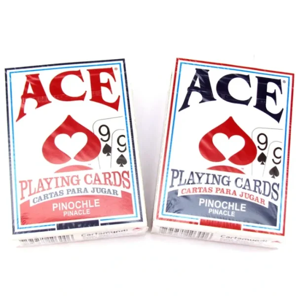 Ace Standard Size Pinochle Playing Cards - 1 Red Deck and 1 Blue Deck - Your Source for Gaming Essentials New