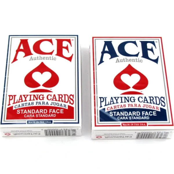 Ace Standard Size Playing Cards with Standard Faces - 1 Red Deck and 1 Blue Deck - Your Source for Gaming Essentials Clearance