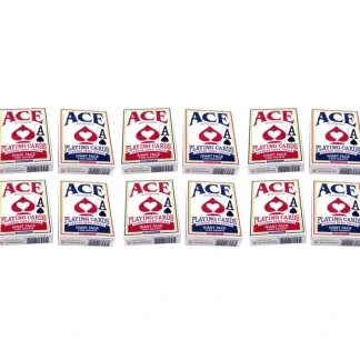 Ace Standard Size Playing Cards with Giant Faces - 6 Red Decks, 6 Blue Decks - Your Source for Gaming Essentials Cheap