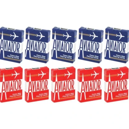 Aviator Standard Index Playing Cards - 5 Red Decks and 5 Blue Decks - Your Source for Gaming Essentials Best Sale