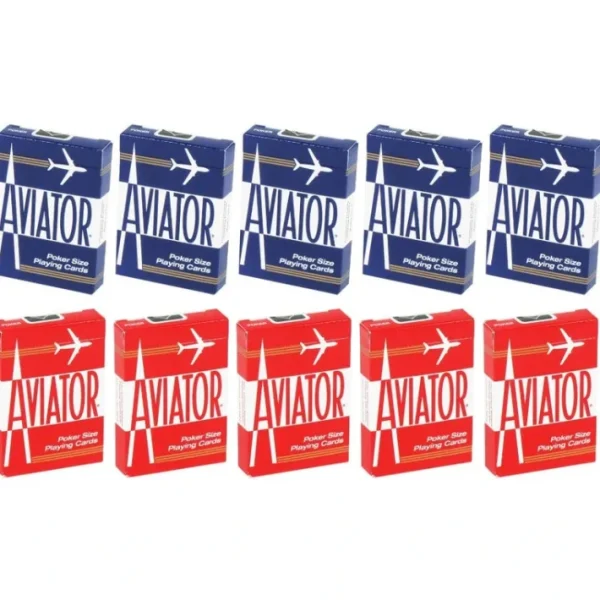 Aviator Standard Index Playing Cards - 5 Red Decks and 5 Blue Decks - Your Source for Gaming Essentials Best Sale