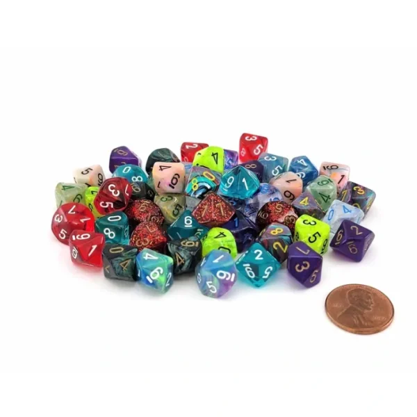 Bag of 50 Assorted Loose Mini 10mm D10 Dice - Your Source for Gaming Essentials Clearance