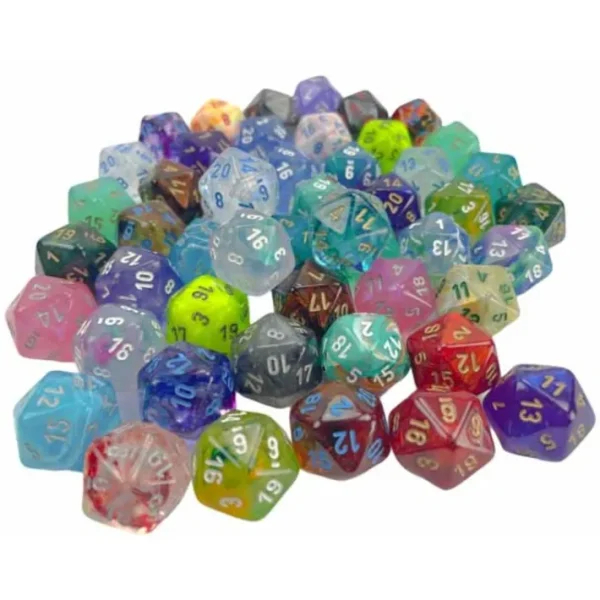 Bag of 50 Assorted Loose Signature d20 Dice - Your Source for Gaming Essentials Outlet