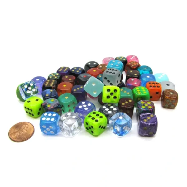 Bag of 50 Assorted Loose Signature 12mm D6 Dice - Your Source for Gaming Essentials Hot