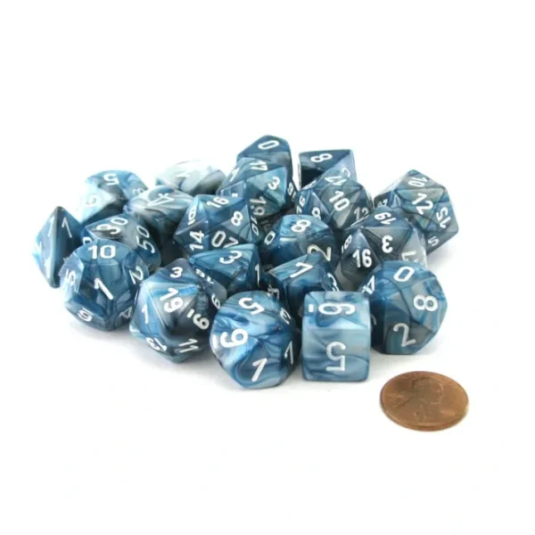 Bag of 20 Lustrous Polyhedral Dice - Slate with White Numbers - Your Source for Gaming Essentials Clearance