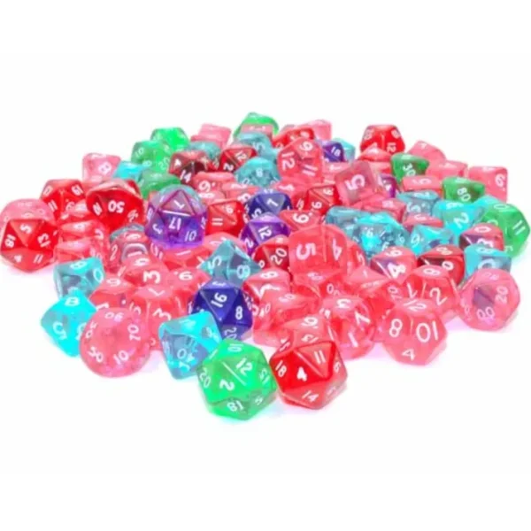 Bag of 100 Mini-Polyhedral Dice - Includes d6, d8, d10, tens d10, d12, and d20 - Your Source for Gaming Essentials New