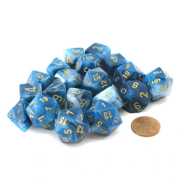 Bag of 20 Phantom Polyhedral Dice - Teal with Gold Numbers - Your Source for Gaming Essentials Hot