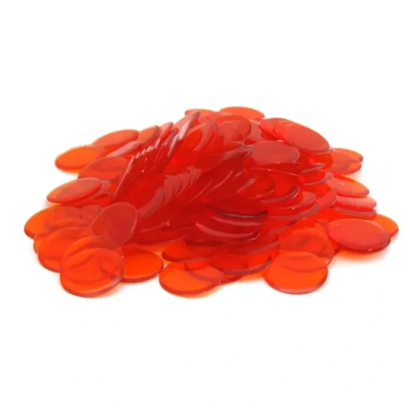 Bag of 250 Plastic 19mm Round Sorting Chip Gaming Accessory - Orange - Your Source for Gaming Essentials Discount