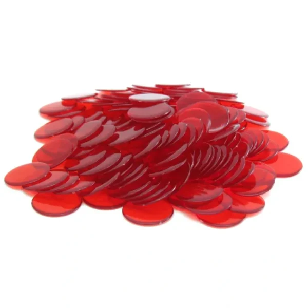 Bag of 250 Plastic 19mm Round Sorting Chip Gaming Accessory - Red - Your Source for Gaming Essentials Shop