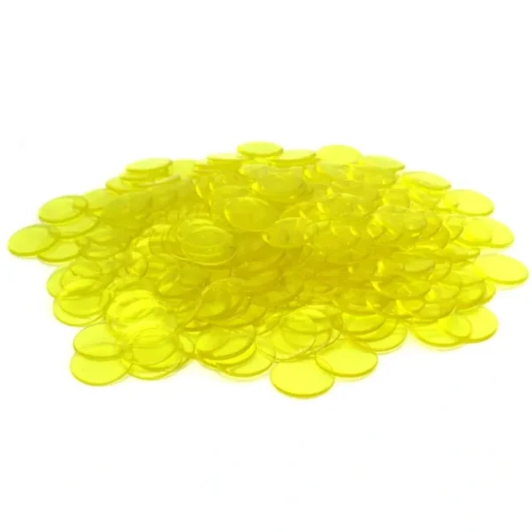 Bag of 250 Plastic 19mm Round Sorting Chip Gaming Accessory - Yellow - Your Source for Gaming Essentials Outlet