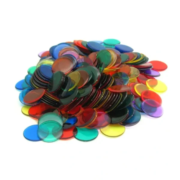 Bag of 300 Plastic 19mm Round Sorting Chip Gaming Accessory - Assorted Colors - Your Source for Gaming Essentials Discount