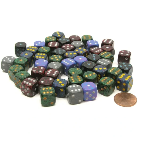 Bag of 50 Speckled Menagerie #3 D6 12mm Small Chessex Dice - Your Source for Gaming Essentials Shop