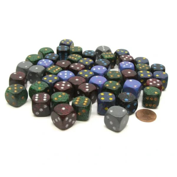 Bag of 50 Speckled Menagerie #3 D6 16mm Chessex Dice - Your Source for Gaming Essentials Outlet