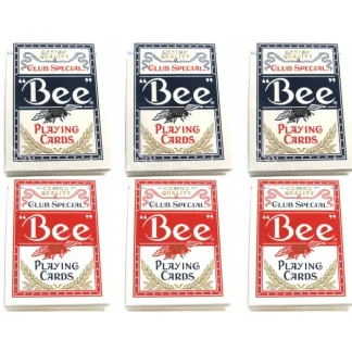 Bee No.92 Standard Index Poker Playing Cards - 3 Red and 3 Blue Decks - Your Source for Gaming Essentials Flash Sale
