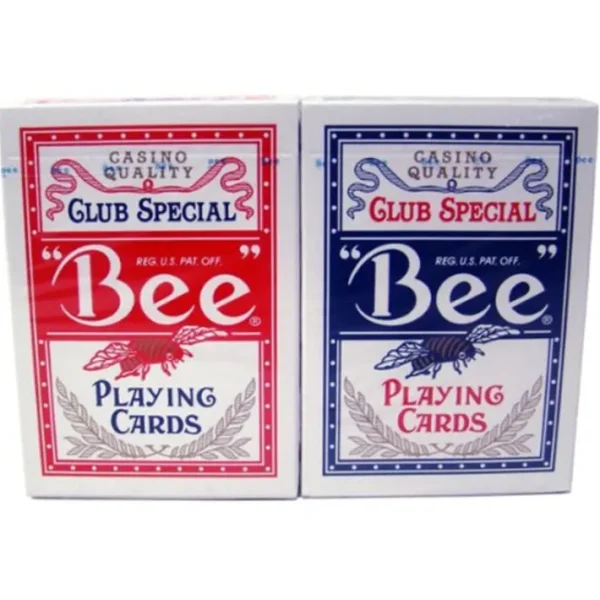 Bee No.92 Standard Index Poker Playing Cards - 1 Red and 1 Blue Deck - Your Source for Gaming Essentials Store