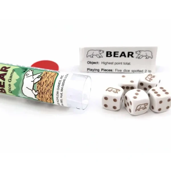 Beige Bear Dice Game in Travel Tube - Your Source for Gaming Essentials Online