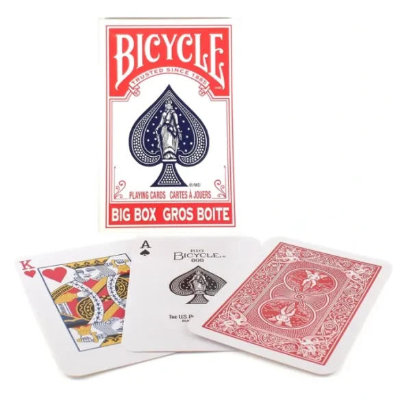 Bicycle Big Box Red Playing Cards - 4.5" Wide x 7" Tall Large Jumbo Card Deck - Your Source for Gaming Essentials Store