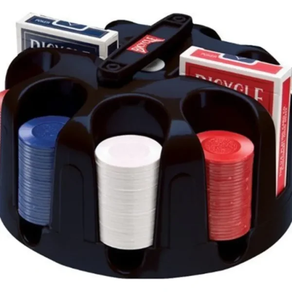 Bicycle Carousel Poker Set Rack, 200 2-Gram Poker Chips and 2 Decks of Cards - Your Source for Gaming Essentials Fashion