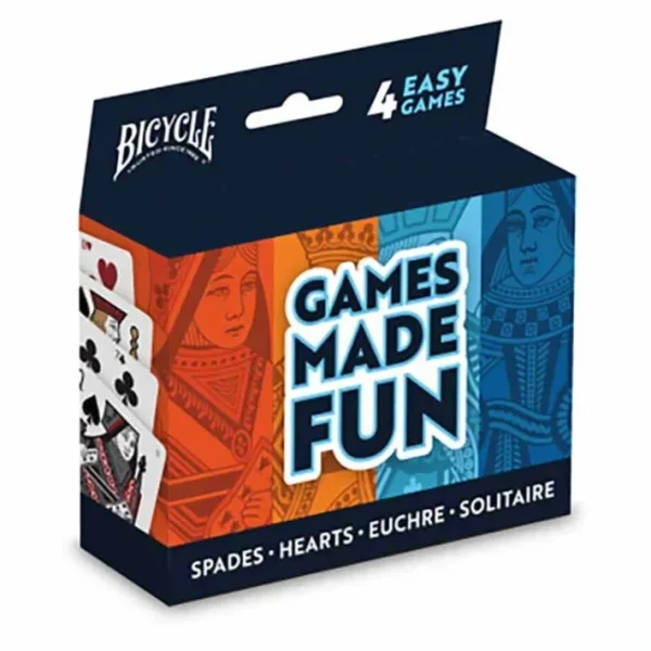 Bicycle 4-Game Pack (Hearts Spades Euchre and Solitaire) - Your Source for Gaming Essentials Flash Sale