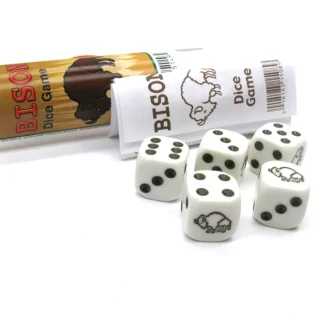 Bison Dice Game 5 Dice Set with Travel Tube and Instructions - Your Source for Gaming Essentials Cheap
