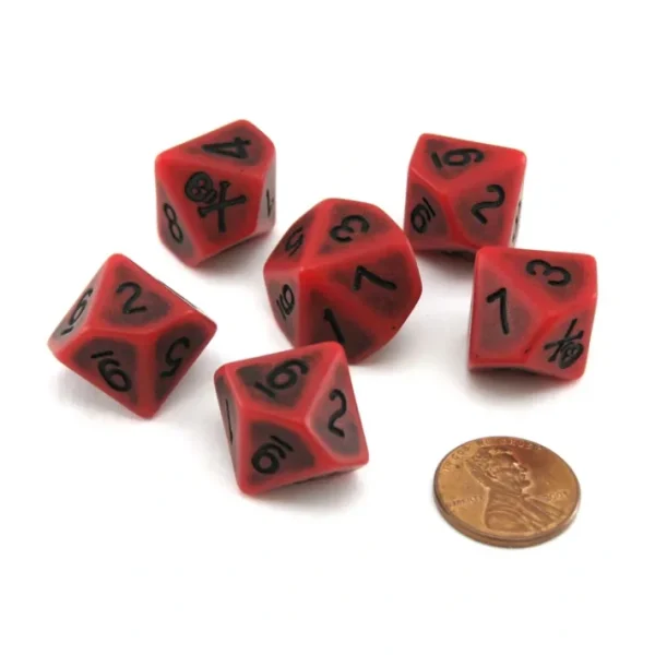 Blood & Plunder Blood D10 Dice Set - 6 Red 10-Sided Dice - Your Source for Gaming Essentials Flash Sale