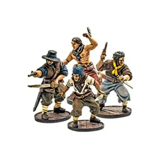 Tabletop Miniatures | Blood & Plunder English Sea Dogs Unit Pack - 4 Unpainted Metal Miniatures - Your Source for Gaming Essentials