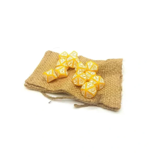 Blood & Plunder Pack of 12 D10 French Nationality Dice - Yellow with White - Your Source for Gaming Essentials Online