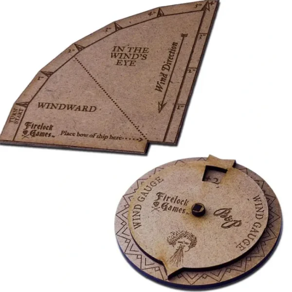 Blood & Plunder Sea Template Set with Turning Gauge and Wind Direction Compass - Your Source for Gaming Essentials New