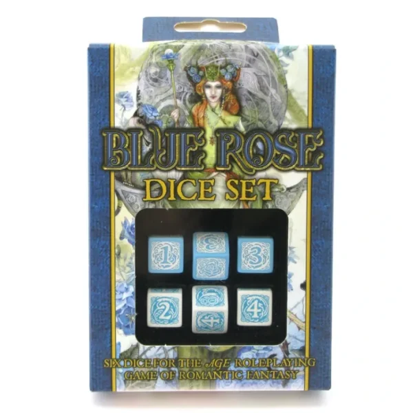 Blue Rose D6 Dice Set 6 Pieces - 3 White with Blue, 3 Blue with White - Your Source for Gaming Essentials Online