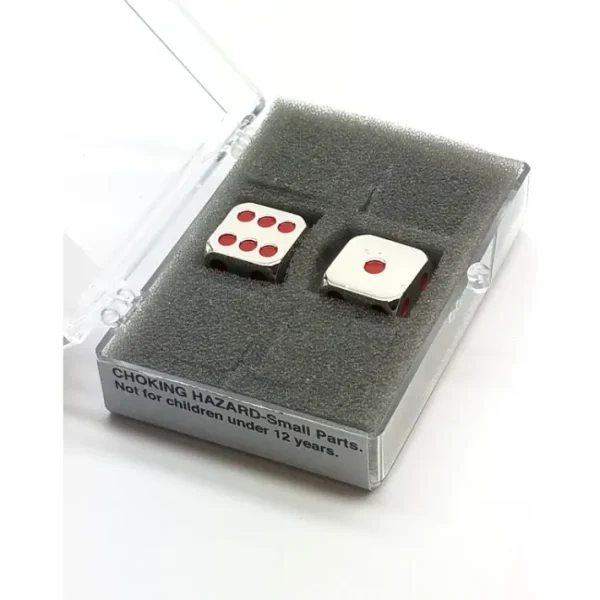 Box of 2 Zinc Metal Alloy D6 15mm Heavy Dice - Red Pips - Your Source for Gaming Essentials Outlet