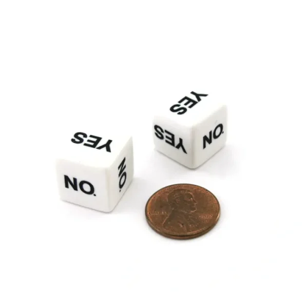 Chessex Custom Engraved 16mm D6 RPG Dice - Yes and No Dice (2) - Your Source for Gaming Essentials Sale