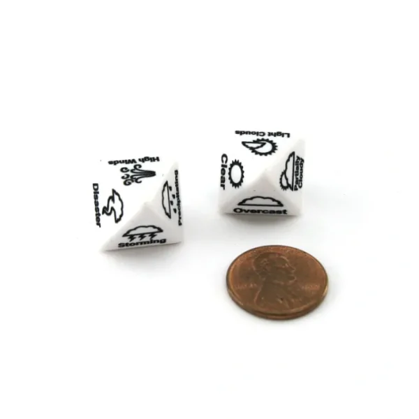Chessex Custom Engraved 16mm D8 RPG Dice - Weather Dice (2) - Your Source for Gaming Essentials Best