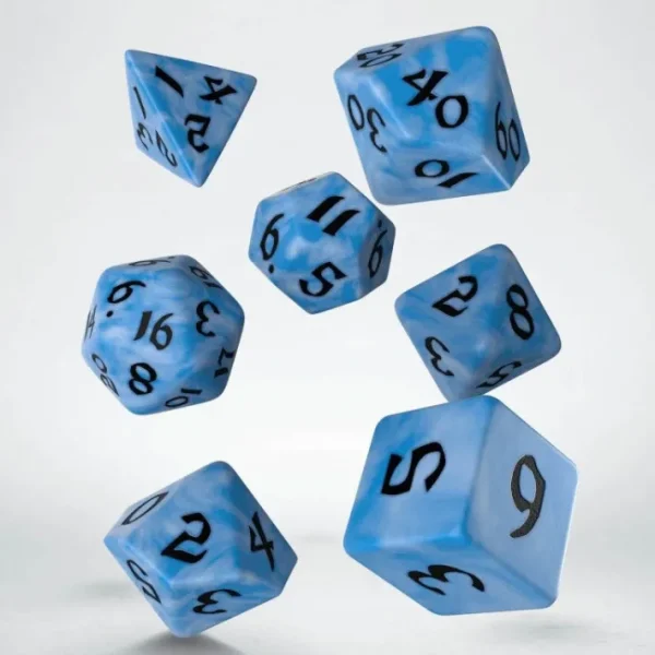 Classic Runic 7 Piece Polyhedral Dice Set - Glacier & Black - Your Source for Gaming Essentials Fashion