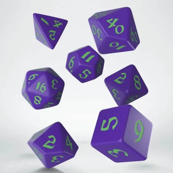 Classic Runic 7 Piece Polyhedral Dice Set - Purple & Green - Your Source for Gaming Essentials Best Sale