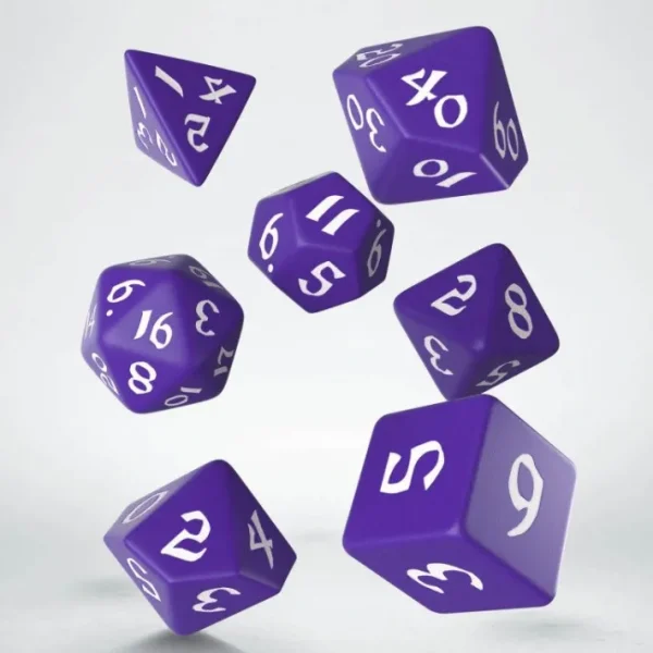 Classic Runic 7 Piece Polyhedral Dice Set - Purple & White - Your Source for Gaming Essentials Shop