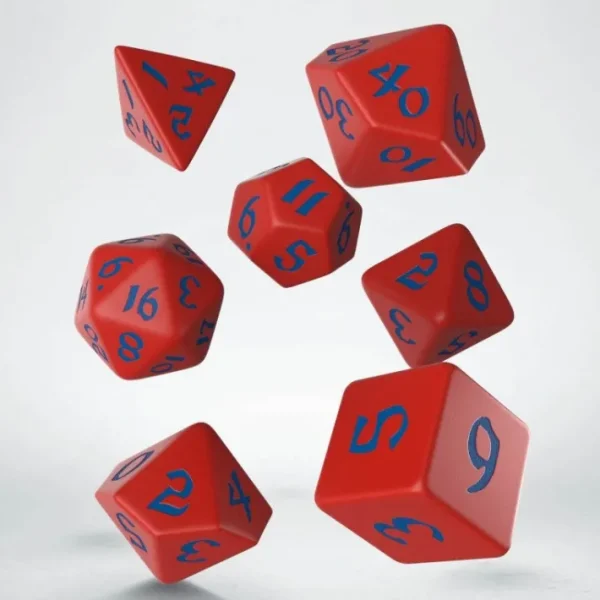 Classic Runic 7 Piece Polyhedral Dice Set - Red & Blue - Your Source for Gaming Essentials Cheap