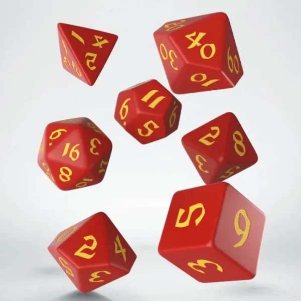 Classic Runic 7 Piece Polyhedral Dice Set - Red & Yellow - Your Source for Gaming Essentials Cheap