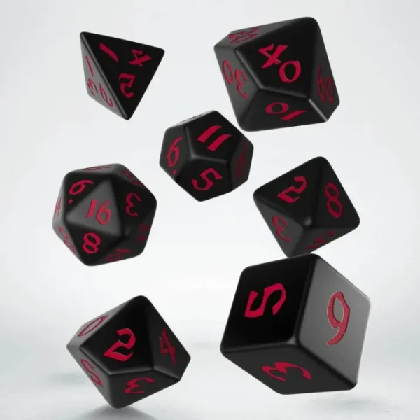 Classic Runic 7 Piece Polyhedral Dice Set - Black & Red - Your Source for Gaming Essentials Flash Sale