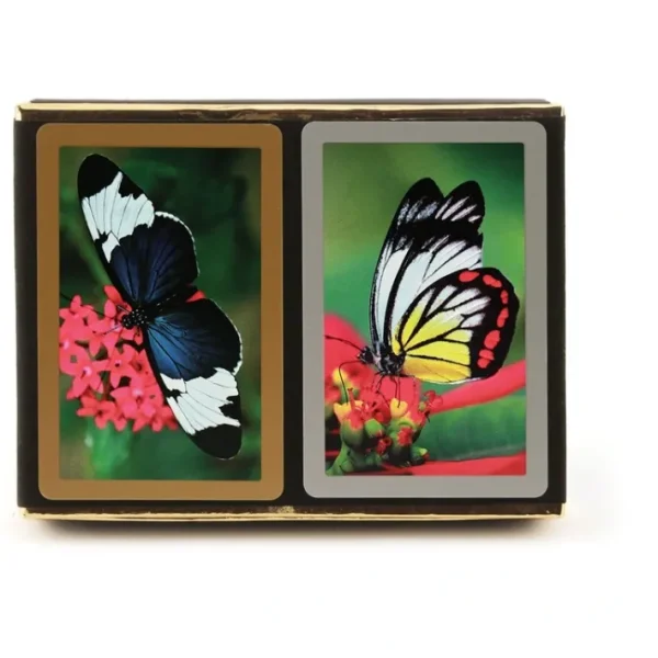 Congress Butterflies Jumbo Index Bridge Playing Cards - 2 Deck Set - Your Source for Gaming Essentials Discount