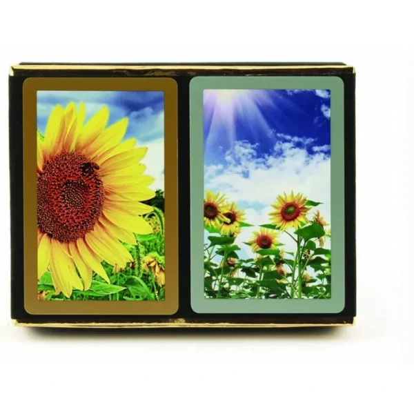 Congress Sunflowers Jumbo Index Bridge Playing Cards - 2 Deck Set - Your Source for Gaming Essentials Best