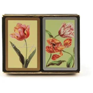 Congress Tulips Jumbo Index Bridge Playing Cards - 2 Deck Set - Your Source for Gaming Essentials Discount