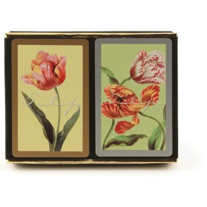 Congress Tulips Jumbo Index Bridge Playing Cards - 2 Deck Set - Your Source for Gaming Essentials Discount