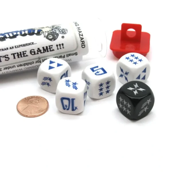 Cosmic Wimpout Dice Game - 5 Dice Set with Travel Tube and Instructions - Your Source for Gaming Essentials Cheap