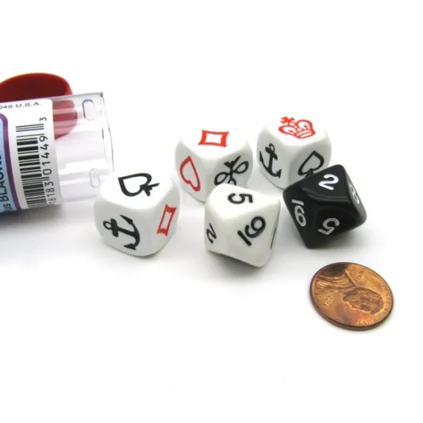 Crown & Anchor Dice Game with 5 Dice Travel Tube and Gaming Instructions - Your Source for Gaming Essentials New