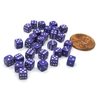 30 Deluxe Rounded Corner Six Sided D6 5mm .197 Inch Small Tiny Dice - Purple - Your Source for Gaming Essentials Flash Sale