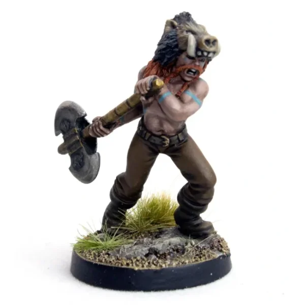 DGS Games Boar Warrior #114003 Unpainted 32mm Scale Freeblades Metal Figure - Your Source for Gaming Essentials Sale