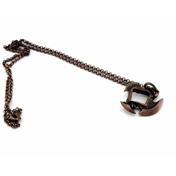 Dice Pendant Necklace 'Axe Blade' with Old Copper Finish - Holds a 12mm D6 - Your Source for Gaming Essentials Outlet