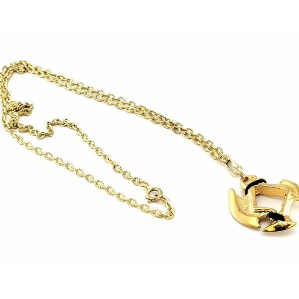 Dice Pendant Necklace 'Axe Blade' with Gold-Color Finish - Holds a 12mm D6 - Your Source for Gaming Essentials Fashion
