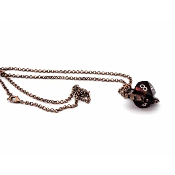 Dice Pendant Necklace 'Serrated Blade' with Old Copper Finish - Holds a D10 - Your Source for Gaming Essentials Hot