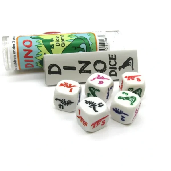 Dino Dice Game 5 Dice Set with Travel Tube and Instructions - Your Source for Gaming Essentials Best